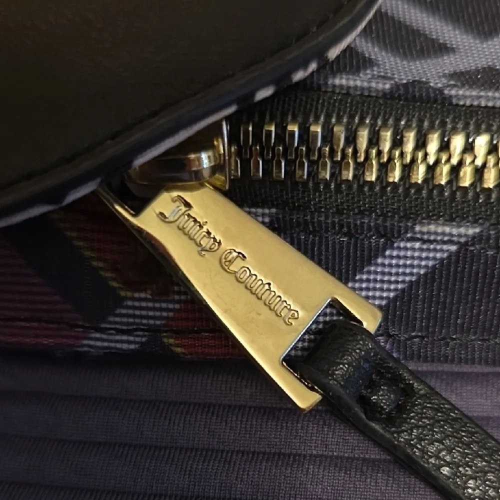 Juicy Couture Black and Multicolor Plaid Crossbody Bag